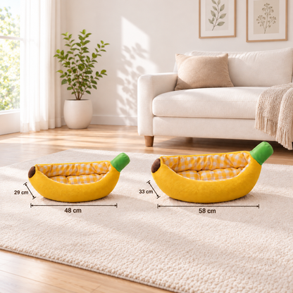 Banana-Shaped Cozy Pet Bed for Dogs