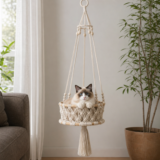 Hanging Handwoven Cat Bed