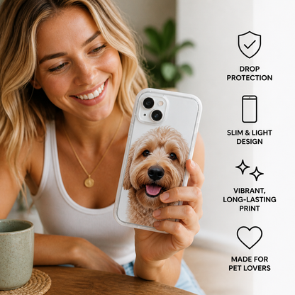 Personalized Pet Photo Phone Case with 3D Squeezable Nose