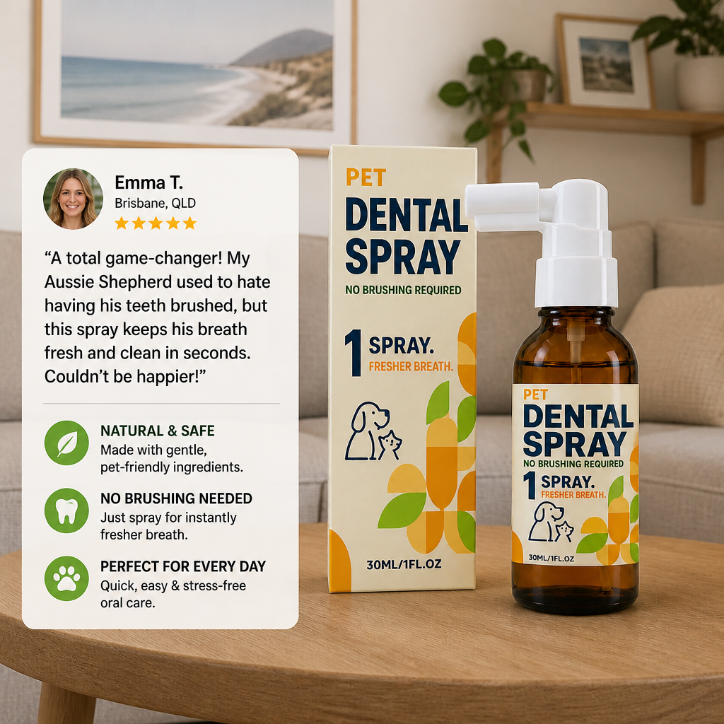 Brushless Tartar Control Dental Spray for Dogs – Helps Reduce Plaque & Freshen Breath